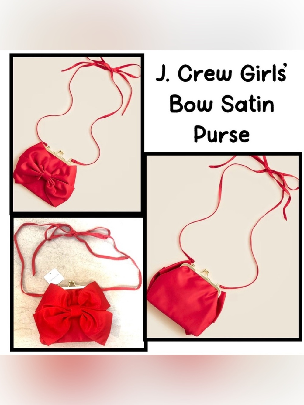 J. Crew Girls' bow satin purse